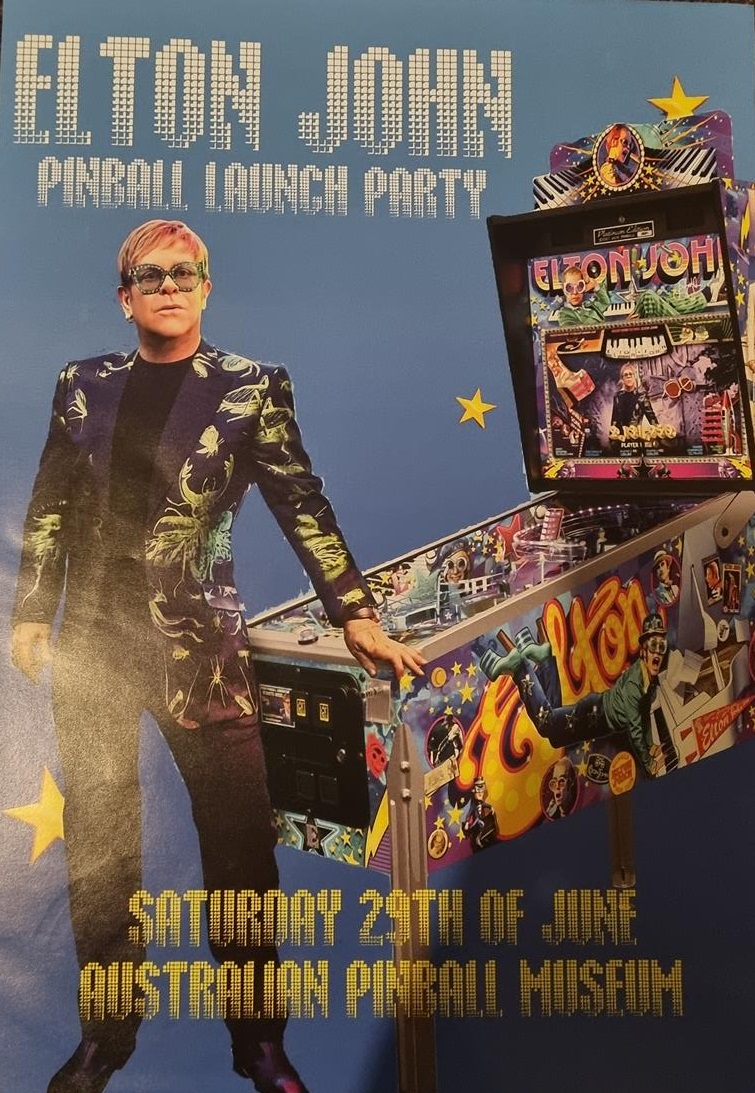 Elton John Launch Party at Australian Pinball Museum