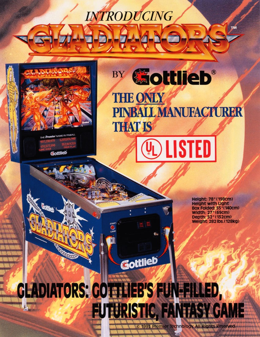 Gladiators flyer (Gottlieb)