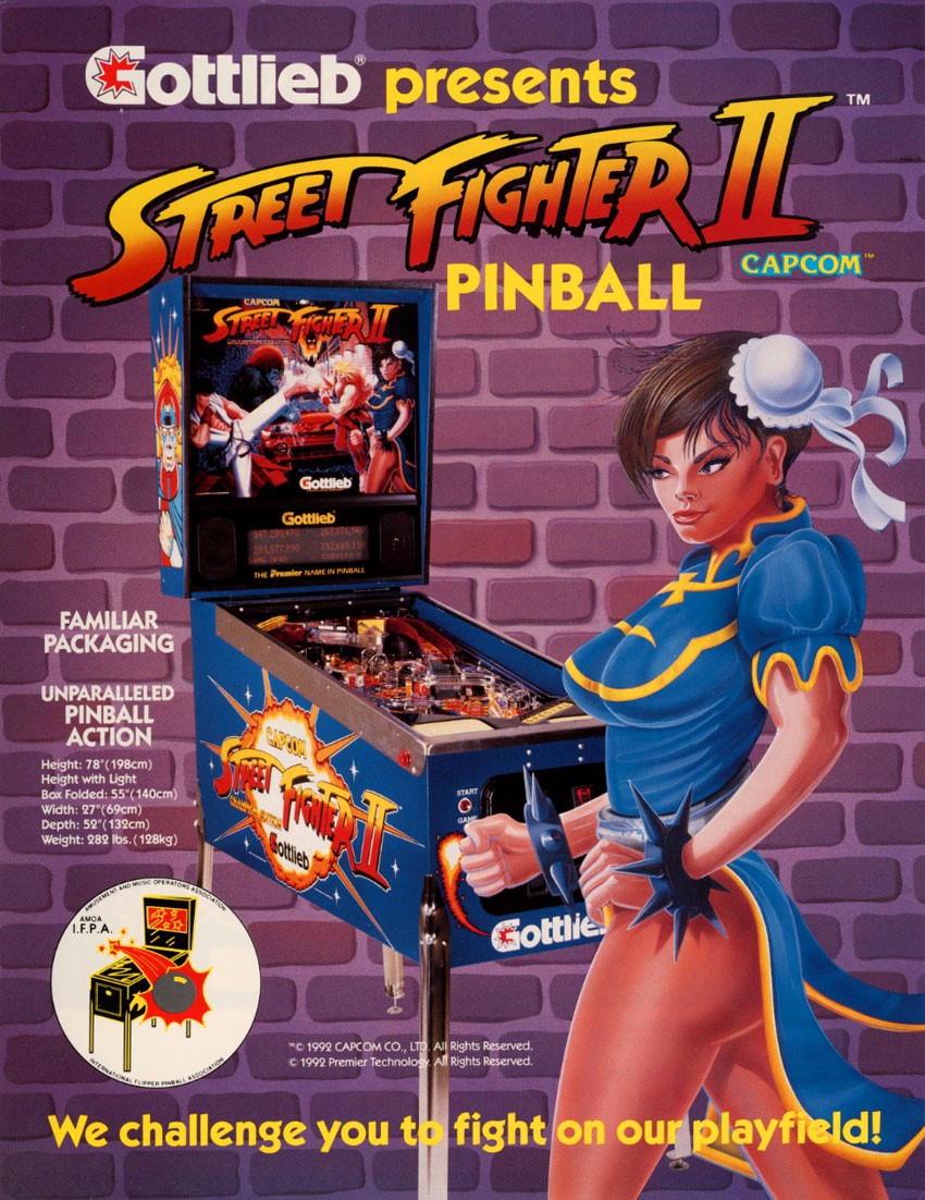 Street Fighter II pinball flyer (Gottlieb)